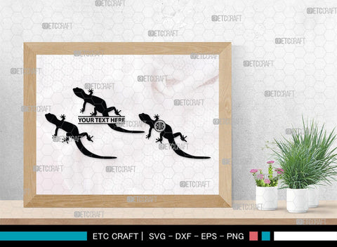 Gecko Monogram, Gecko Silhouette, Gecko SVG, Lizard Svg, Reptile Svg, Chameleon Svg, SB00269 SVG ETC Craft 