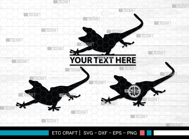 Gecko Monogram, Gecko Silhouette, Gecko SVG, Lizard Svg, Reptile Svg, Chameleon Svg, SB00269 SVG ETC Craft 