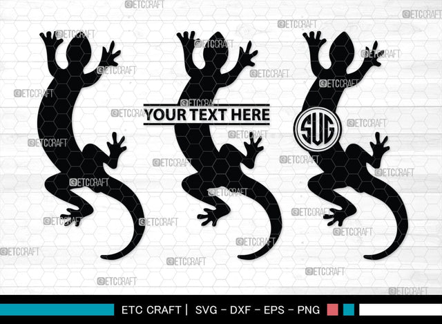 Gecko Monogram, Gecko Silhouette, Gecko SVG, Lizard Svg, Reptile Svg, Chameleon Svg, SB00269 SVG ETC Craft 