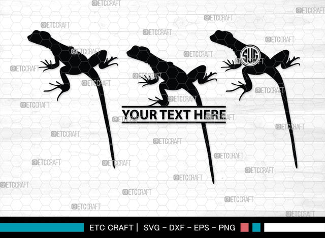 Gecko Monogram, Gecko Silhouette, Gecko SVG, Lizard Svg, Reptile Svg, Chameleon Svg, SB00269 SVG ETC Craft 