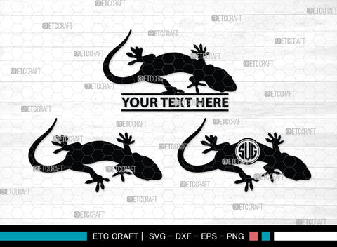 Gecko Monogram, Gecko Silhouette, Gecko SVG, Lizard Svg, Reptile Svg, Chameleon Svg, SB00269 SVG ETC Craft 