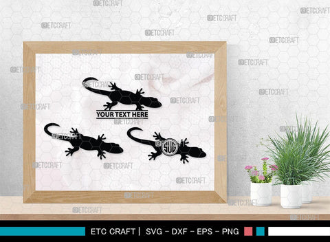 Gecko Monogram, Gecko Silhouette, Gecko SVG, Lizard Svg, Reptile Svg, Chameleon Svg, SB00269 SVG ETC Craft 