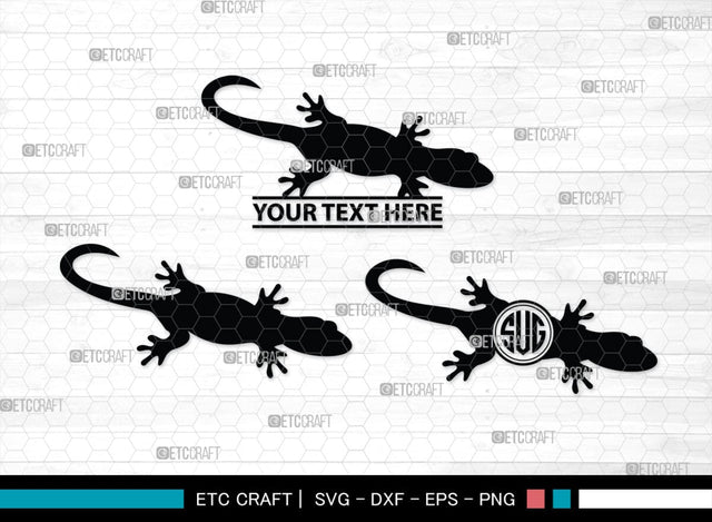 Gecko Monogram, Gecko Silhouette, Gecko SVG, Lizard Svg, Reptile Svg, Chameleon Svg, SB00269 SVG ETC Craft 