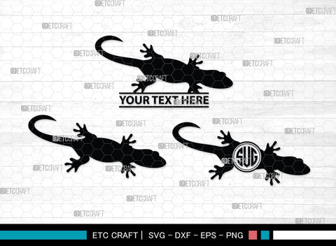 Gecko Monogram, Gecko Silhouette, Gecko SVG, Lizard Svg, Reptile Svg, Chameleon Svg, SB00269 SVG ETC Craft 
