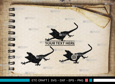 Gecko Monogram, Gecko Silhouette, Gecko SVG, Lizard Svg, Reptile Svg, Chameleon Svg, SB00269 SVG ETC Craft 