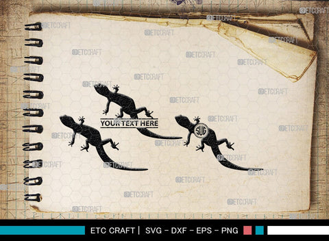 Gecko Monogram, Gecko Silhouette, Gecko SVG, Lizard Svg, Reptile Svg, Chameleon Svg, SB00269 SVG ETC Craft 