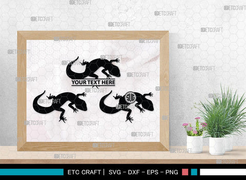 Gecko Monogram, Gecko Silhouette, Gecko SVG, Lizard Svg, Reptile Svg, Chameleon Svg, SB00269 SVG ETC Craft 