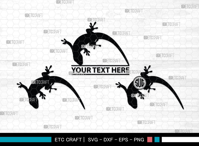 Gecko Monogram, Gecko Silhouette, Gecko SVG, Lizard Svg, Reptile Svg, Chameleon Svg, SB00269 SVG ETC Craft 