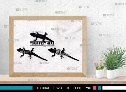 Gecko Monogram, Gecko Silhouette, Gecko SVG, Lizard Svg, Reptile Svg, Chameleon Svg, SB00269 SVG ETC Craft 