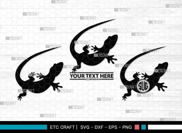 Gecko Monogram, Gecko Silhouette, Gecko SVG, Lizard Svg, Reptile Svg, Chameleon Svg, SB00269 SVG ETC Craft 