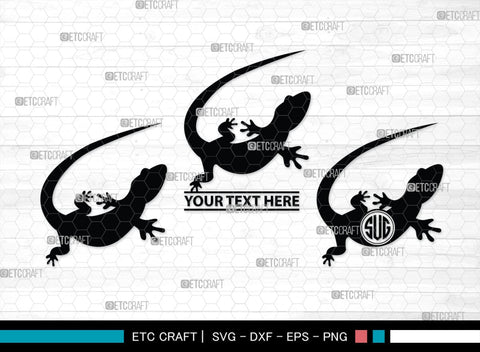 Gecko Monogram, Gecko Silhouette, Gecko SVG, Lizard Svg, Reptile Svg, Chameleon Svg, SB00269 SVG ETC Craft 