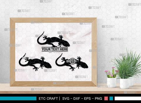 Gecko Monogram, Gecko Silhouette, Gecko SVG, Lizard Svg, Reptile Svg, Chameleon Svg, SB00269 SVG ETC Craft 