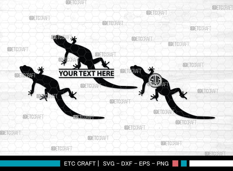 Gecko Monogram, Gecko Silhouette, Gecko SVG, Lizard Svg, Reptile Svg, Chameleon Svg, SB00269 SVG ETC Craft 