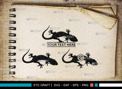 Gecko Monogram, Gecko Silhouette, Gecko SVG, Lizard Svg, Reptile Svg, Chameleon Svg, SB00269 SVG ETC Craft 