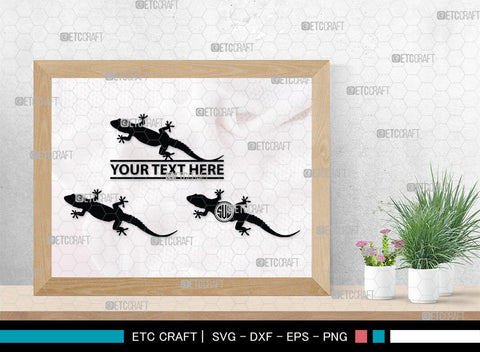 Gecko Monogram, Gecko Silhouette, Gecko SVG, Lizard Svg, Reptile Svg, Chameleon Svg, SB00269 SVG ETC Craft 