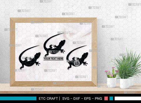 Gecko Monogram, Gecko Silhouette, Gecko SVG, Lizard Svg, Reptile Svg, Chameleon Svg, SB00269 SVG ETC Craft 