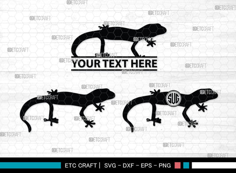 Gecko Monogram, Gecko Silhouette, Gecko SVG, Lizard Svg, Reptile Svg, Chameleon Svg, SB00269 SVG ETC Craft 