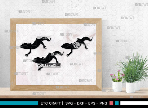 Gecko Monogram, Gecko Silhouette, Gecko SVG, Lizard Svg, Reptile Svg, Chameleon Svg, SB00269 SVG ETC Craft 