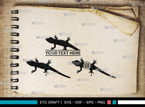 Gecko Monogram, Gecko Silhouette, Gecko SVG, Lizard Svg, Reptile Svg, Chameleon Svg, SB00269 SVG ETC Craft 