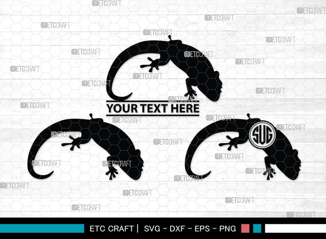 Gecko Monogram, Gecko Silhouette, Gecko SVG, Lizard Svg, Reptile Svg, Chameleon Svg, SB00269 SVG ETC Craft 