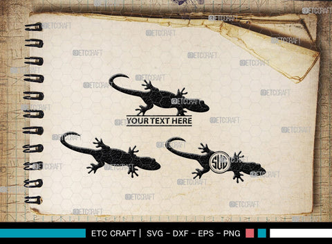 Gecko Monogram, Gecko Silhouette, Gecko SVG, Lizard Svg, Reptile Svg, Chameleon Svg, SB00269 SVG ETC Craft 