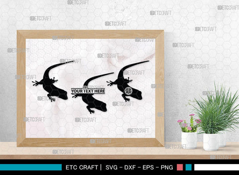 Gecko Monogram, Gecko Silhouette, Gecko SVG, Lizard Svg, Reptile Svg, Chameleon Svg, SB00269 SVG ETC Craft 
