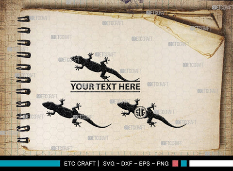 Gecko Monogram, Gecko Silhouette, Gecko SVG, Lizard Svg, Reptile Svg, Chameleon Svg, SB00269 SVG ETC Craft 