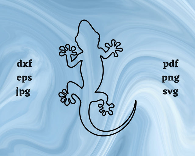 Gecko Outline SVG Cut File SVG Northern Light SVG 