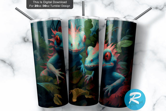 Geckos 20 oz / 30 oz Skinny Tumbler Sublimation Regulrcrative 