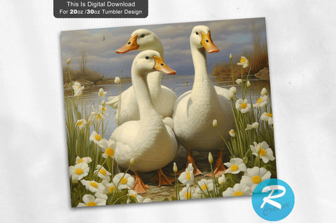 Geese Spring Flower 20 oz / 30 oz Skinny Tumbler Sublimation Regulrcrative 