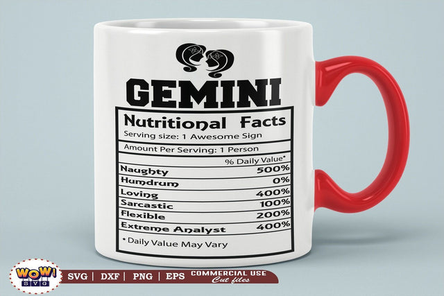 Gemini Nutritional Facts Svg , Zodiac sign svg, Nutrition, Zodiac svg SVG Wowsvgstudio 