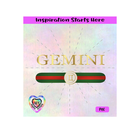 Gemini | Red Green Stripes | Horoscope | Astrology Symbol The Twins | May 21-June 20 - Transparent PNG SVG DXF - Silhouette, Cricut, ScanNCut SVG Aint That Sweet 