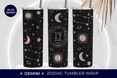 Gemini Tumbler sublimation, Zodiac sign sublimation tumbler Sublimation KMarinaDesign 