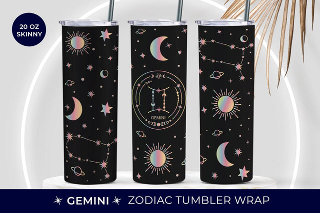 Gemini Tumbler sublimation, Zodiac sign sublimation tumbler Sublimation KMarinaDesign 