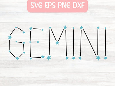 Gemini Zodiac Sign SVG File for Cricut or Silhouette, Horoscope Sublimation PNG, Digital Download Commercial Use SVG Apple Grove Designs 