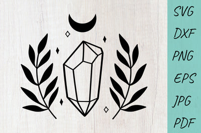 Gemstone, Moon Crystals SVG, Boho moon, Mystical SVG SVG Irina Ostapenko 