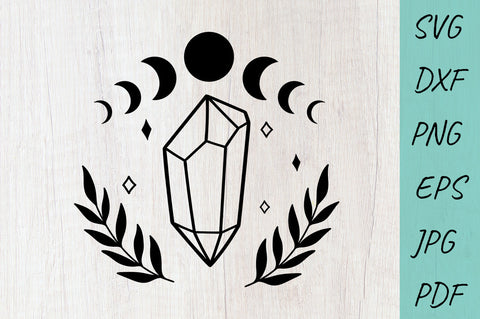 Gemstone, Moon Crystals SVG, Mystical SVG, Moon Phases SVG Irina Ostapenko 