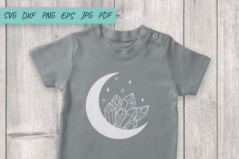 Gemstone SVG, Moon and Crystals SVG, Moon, Mystical SVG SVG Irina Ostapenko 