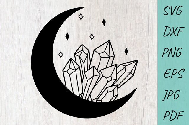 Gemstone SVG, Moon and Crystals SVG, Moon, Mystical SVG SVG Irina Ostapenko 