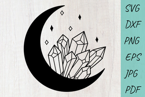 Gemstone SVG, Moon and Crystals SVG, Moon, Mystical SVG SVG Irina Ostapenko 