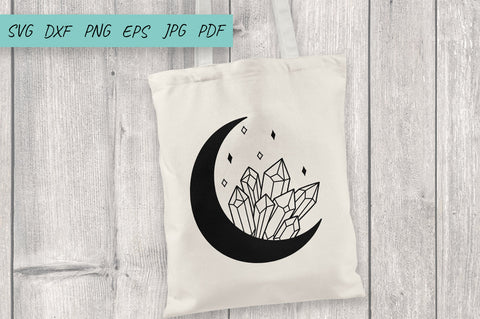 Gemstone SVG, Moon and Crystals SVG, Moon, Mystical SVG SVG Irina Ostapenko 