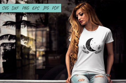 Gemstone SVG, Moon Crystals SVG, Boho moon, Mystical SVG SVG Irina Ostapenko 