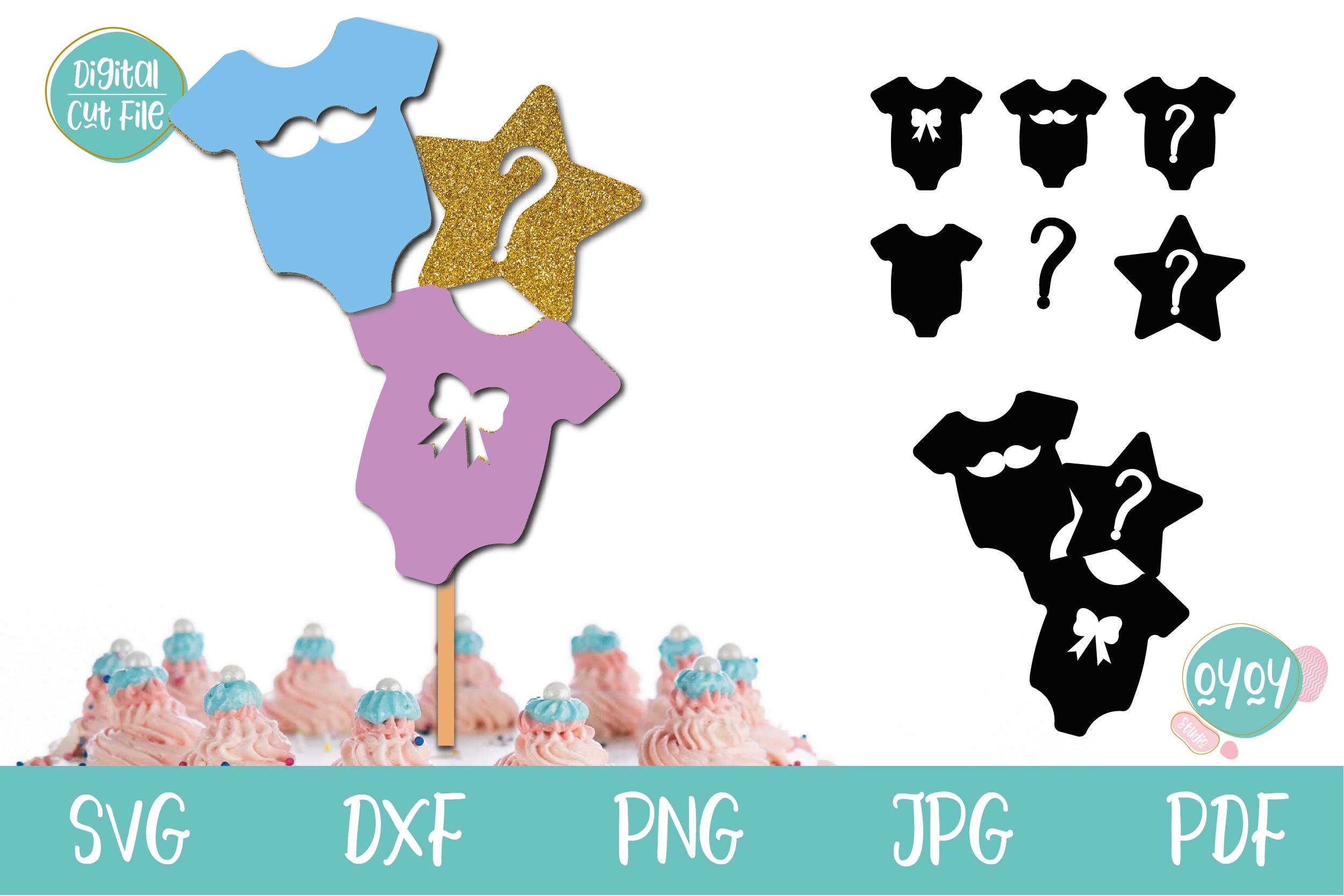 Baby Shower Cupcake Toppers SVG Bundle Graphic by