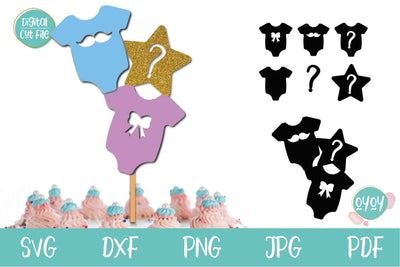 Gender Reveal SVG | He or She Cake Topper | Baby Shower SVG SVG OyoyStudioDigitals 