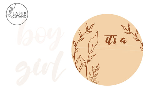 GENDER REVERAL PARTY Multilayer Laser Cut Files, Paper Cut, Mandala, Round Sign SVG, 3D Designs, Mini Design Bundles SVG LaserCutano 