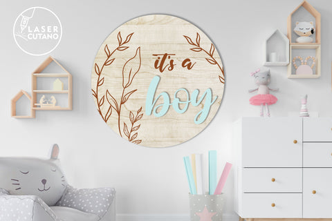 GENDER REVERAL PARTY Multilayer Laser Cut Files, Paper Cut, Mandala, Round Sign SVG, 3D Designs, Mini Design Bundles SVG LaserCutano 