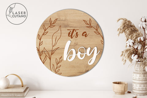 GENDER REVERAL PARTY Multilayer Laser Cut Files, Paper Cut, Mandala, Round Sign SVG, 3D Designs, Mini Design Bundles SVG LaserCutano 