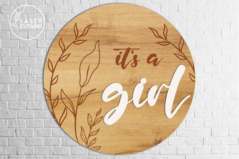 GENDER REVERAL PARTY Multilayer Laser Cut Files, Paper Cut, Mandala, Round Sign SVG, 3D Designs, Mini Design Bundles SVG LaserCutano 