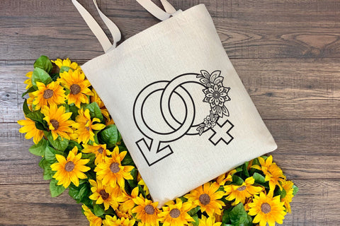 Gender Symbols SVG, Female and Male Icons with Flowers. SVG Elinorka 