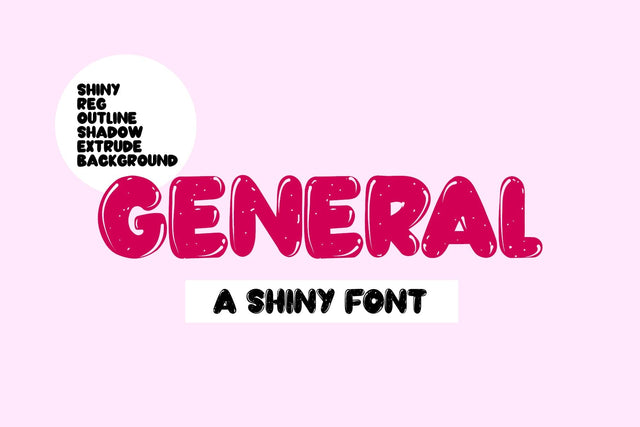 GENERAL A Trendy Shiny Font in 6 Versions Font Yuby 